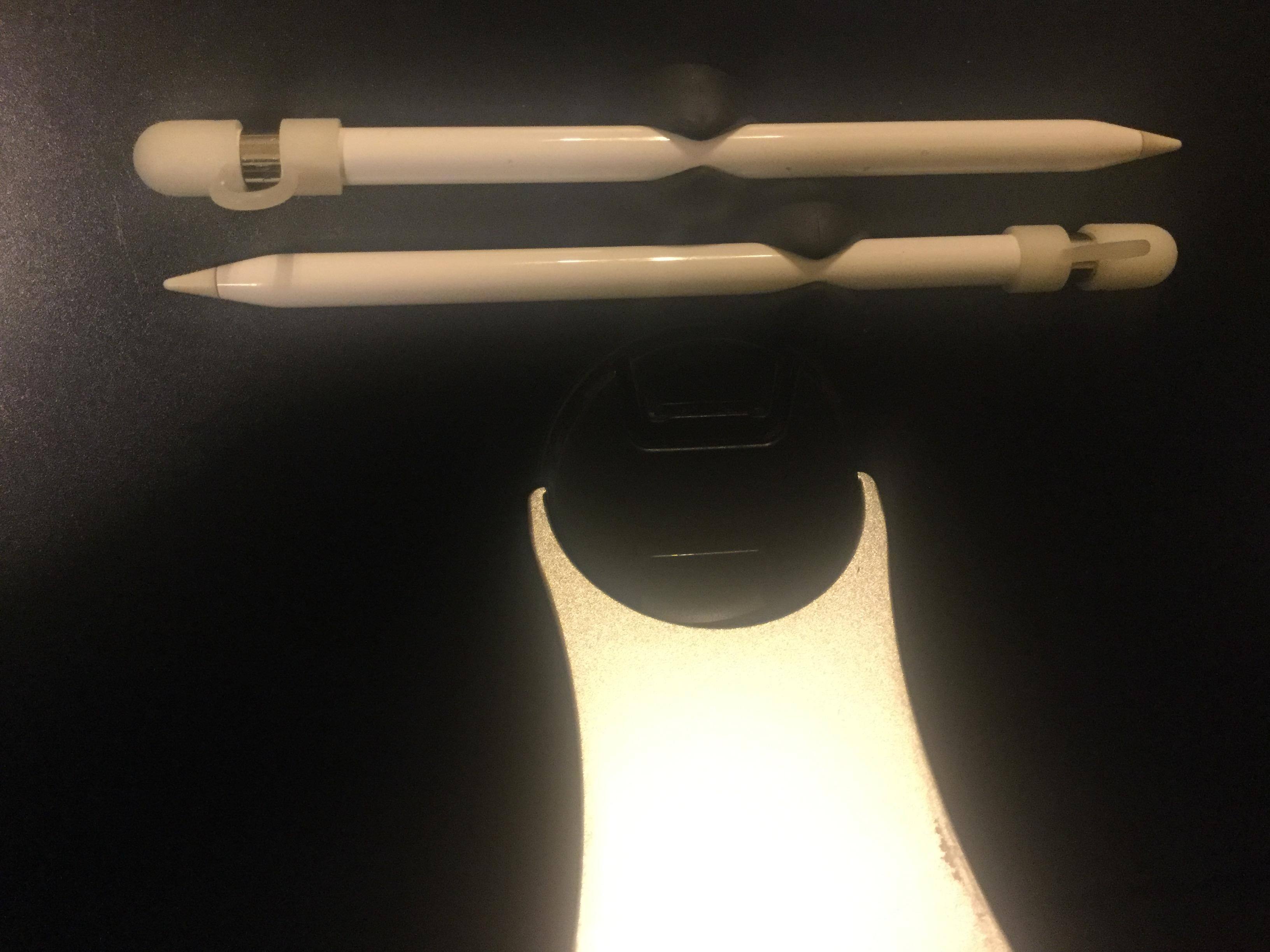 Apple Pencil attached to iPad, click to load a larger version