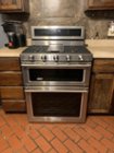 KitchenAid - KFGD500EWH - 30-Inch 5 Burner Gas Double Oven Convection Range-KFGD500EWH