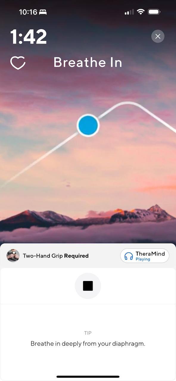 Breathwork in app, click to load a larger version