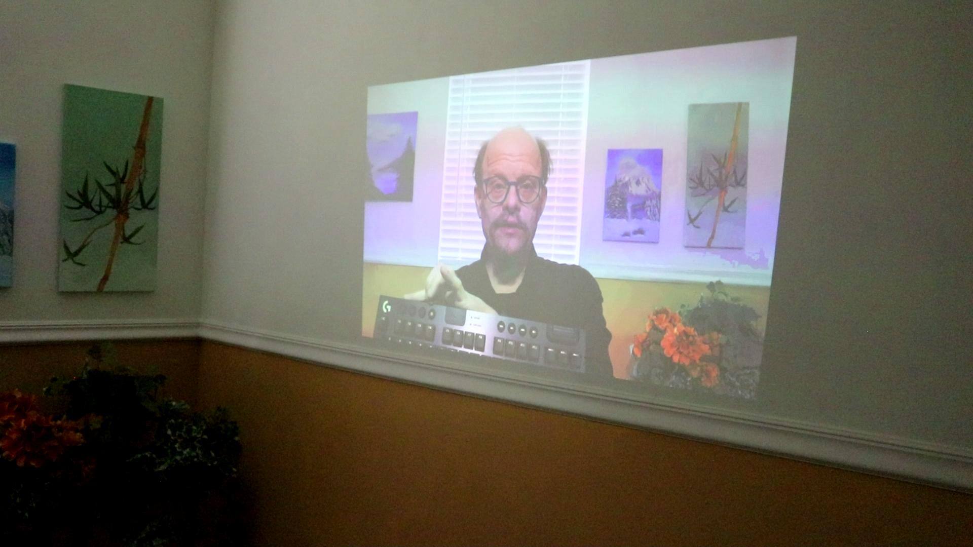 Screen In Use - 43" Wide screen from about 52" away, click to load a larger version