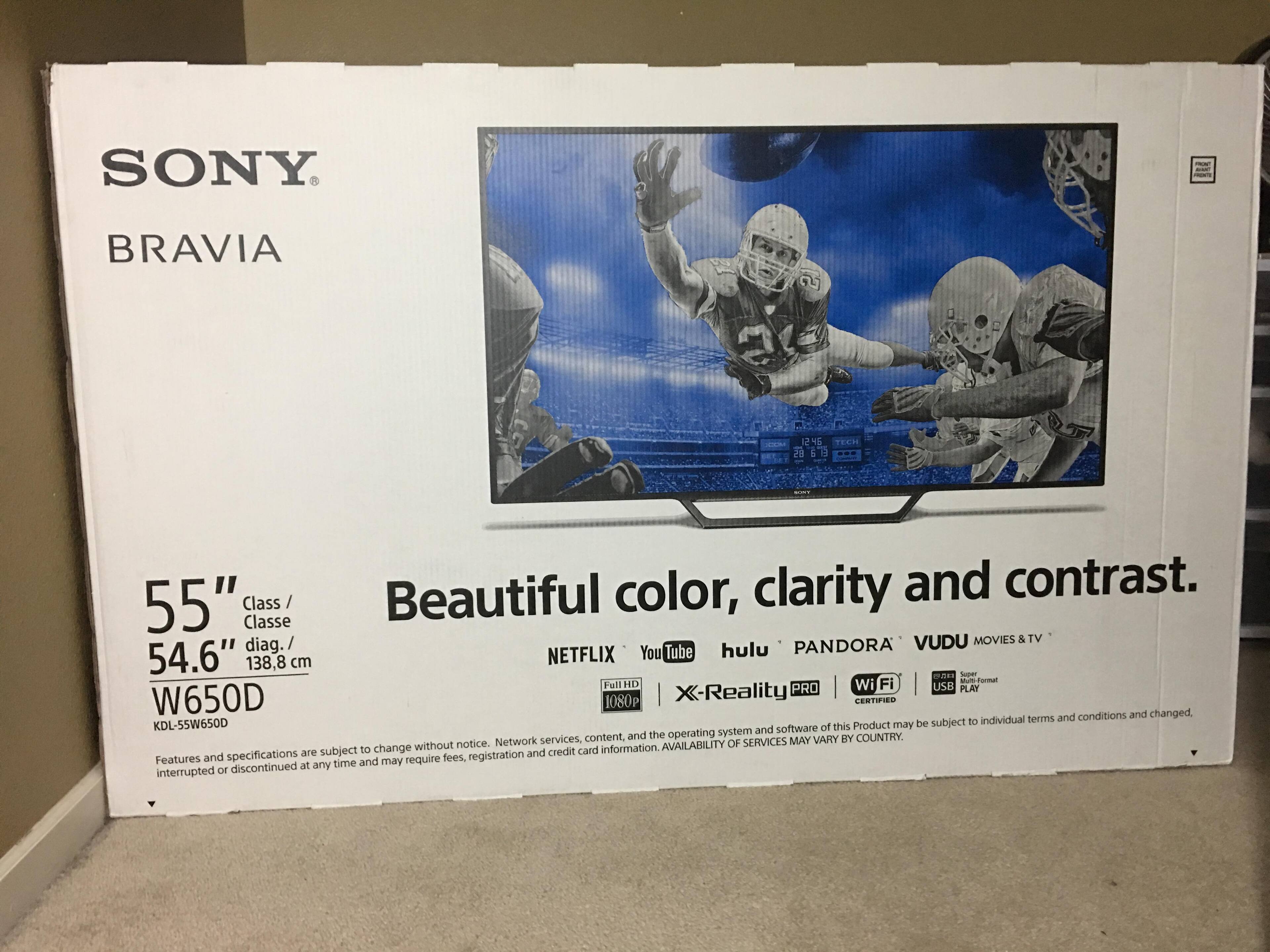 The Front of the KDL-W650D 55 Inches, click to load a larger version