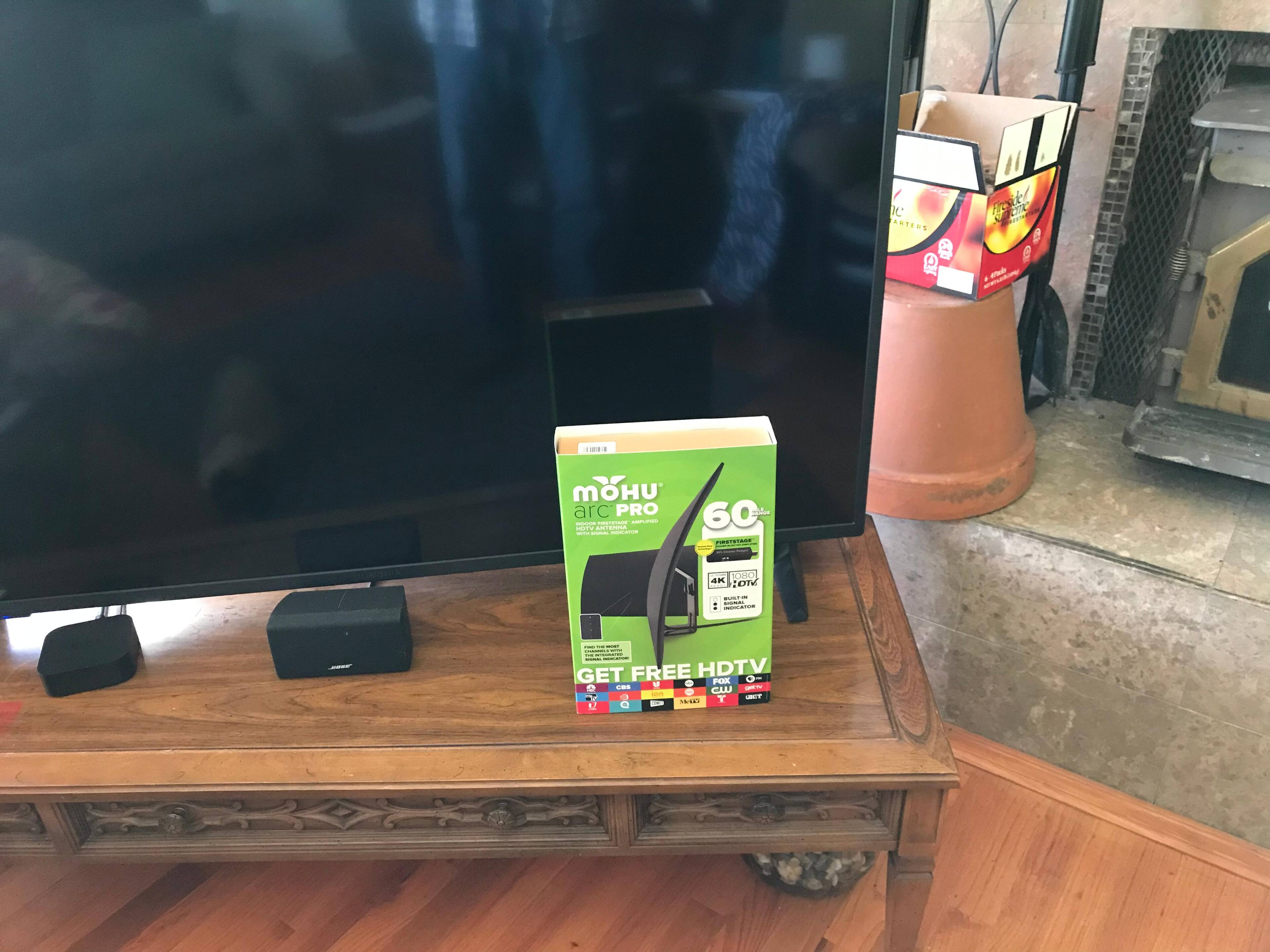 Box in front of TV, click to load a larger version