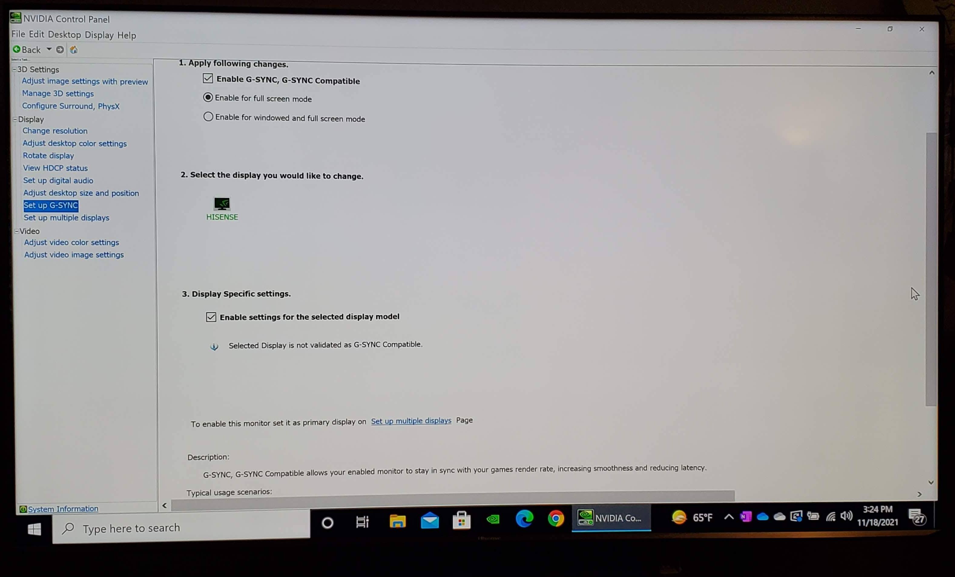 Enabling G-Sync, click to load a larger version