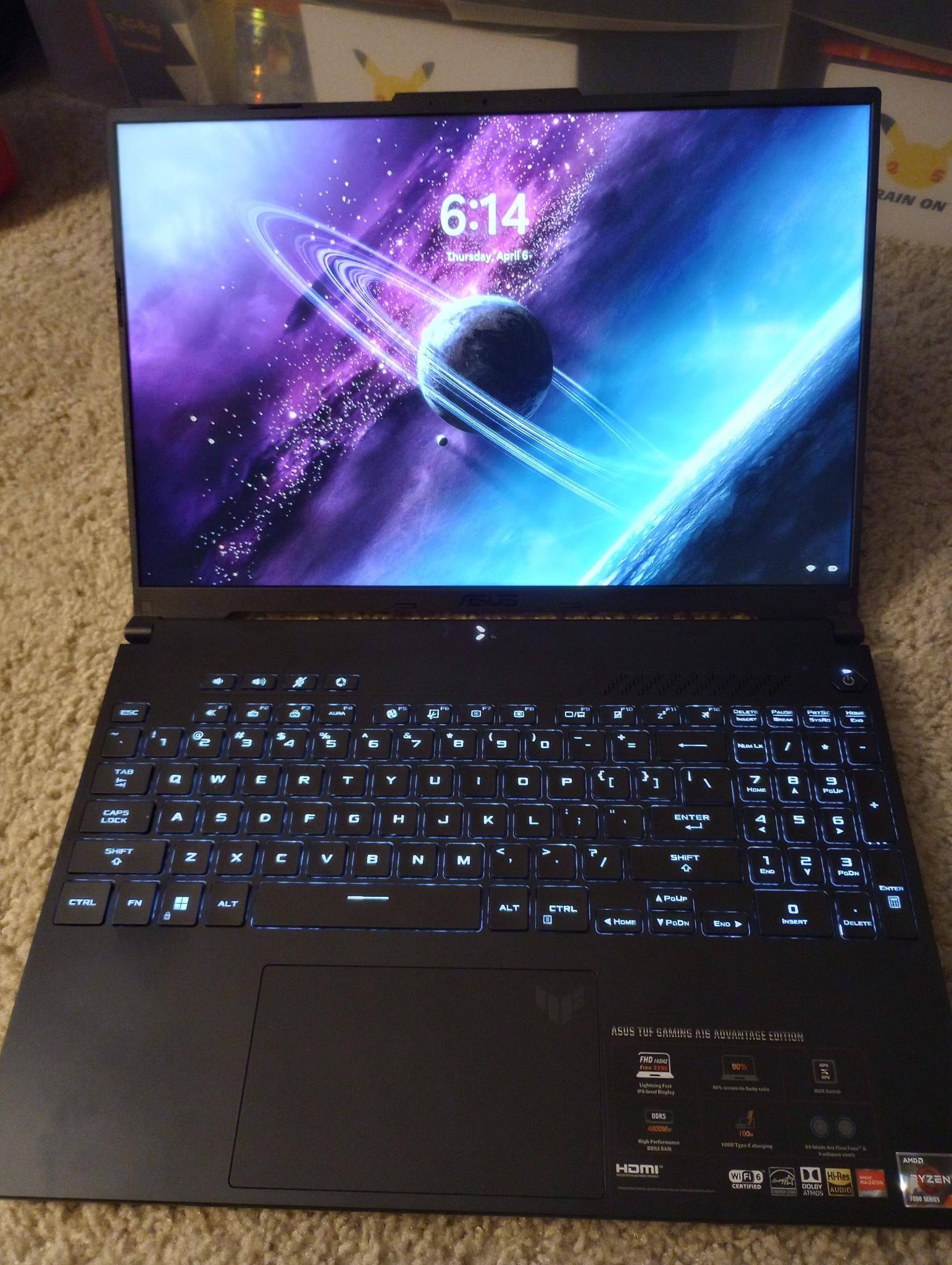 Asus gaming laptop, click to load a larger version