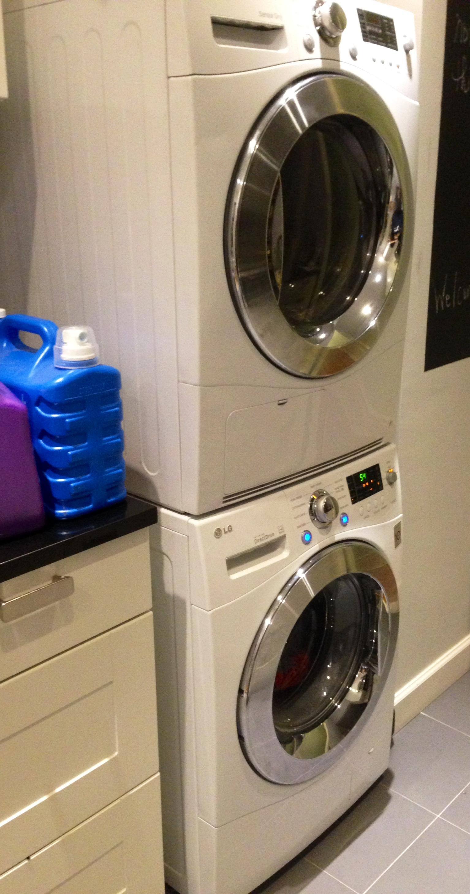 stacked units in kitchen, click to load a larger version