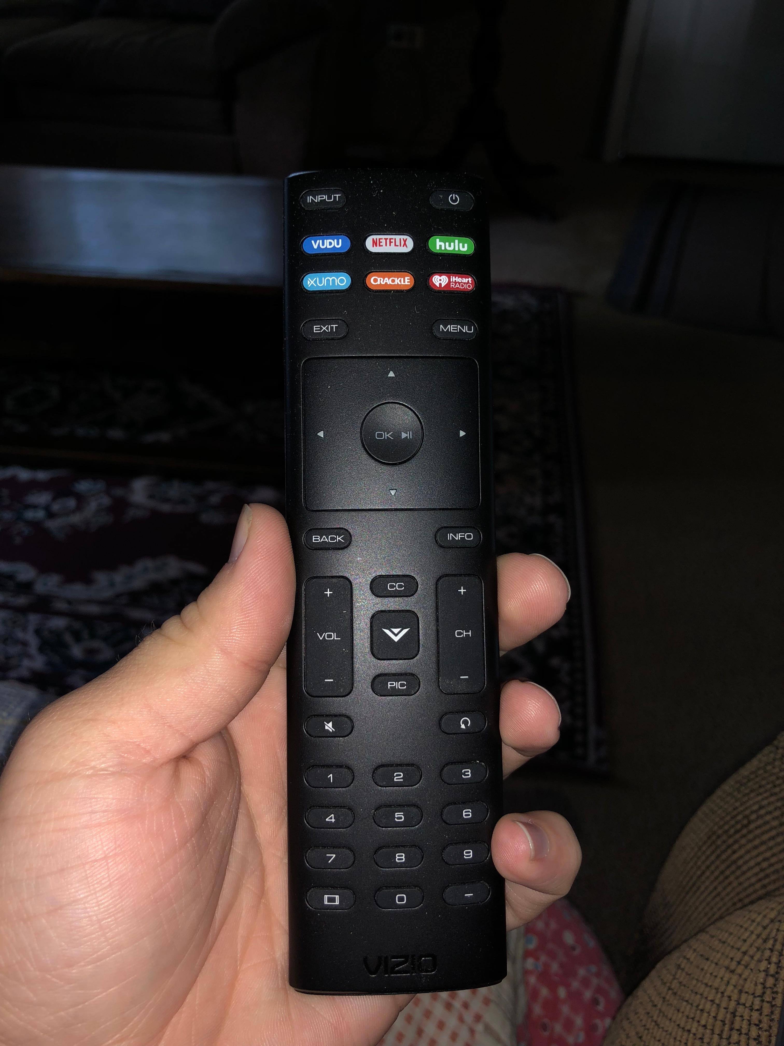 You can see some of the remote buttons automatically open certain apps. The V button takes you the SmartCast screen, click to load a larger version