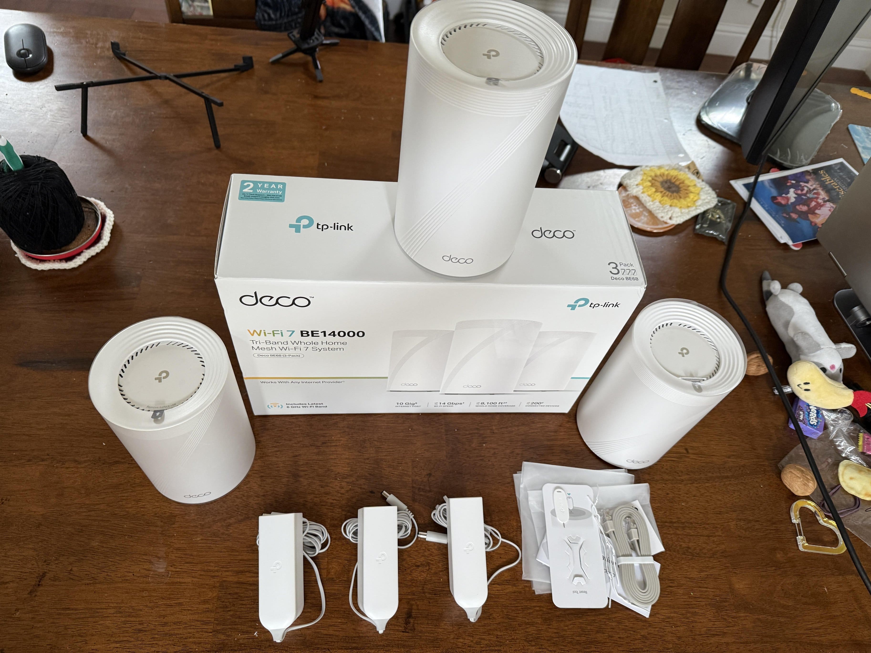 TP Link Deco 7 Pro BE14000 Tri Band Wi Fi 7 Whole Home Mesh Router