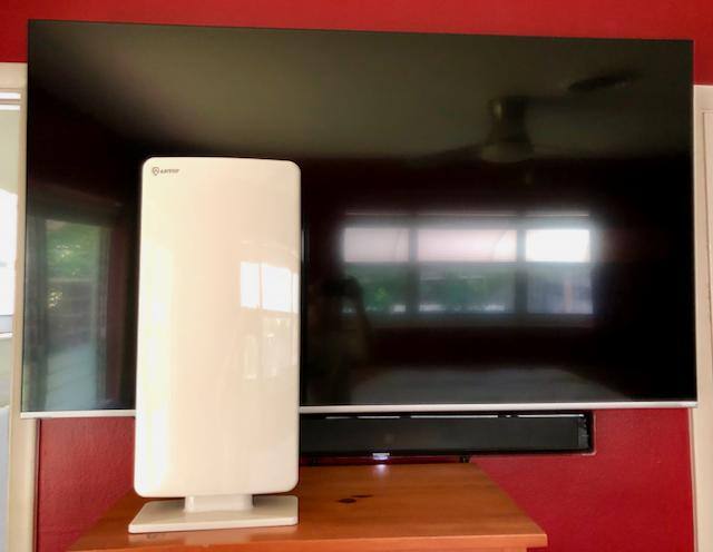 In front of a 65" TV, click to load a larger version