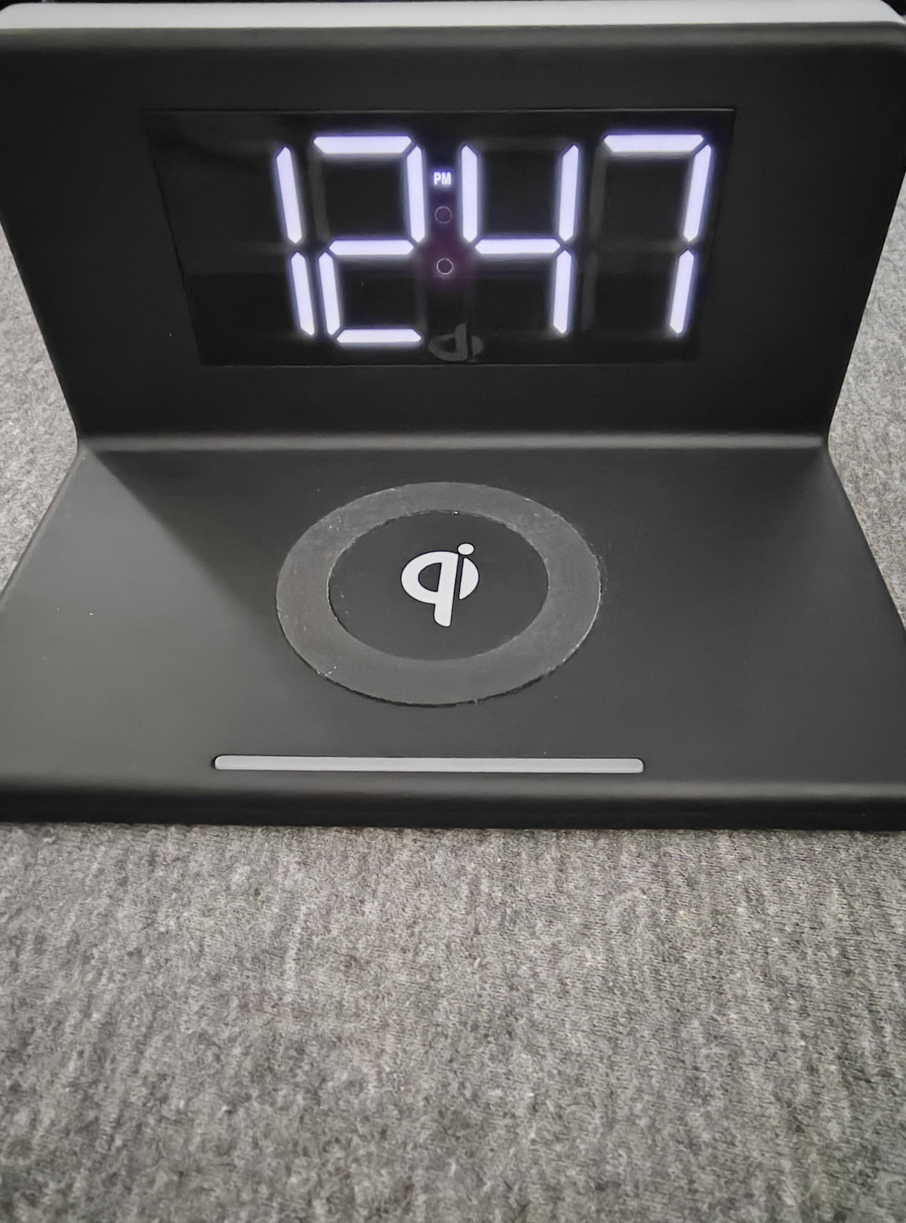Aluratek Alarm Clock with Nightlight and Qi Wireless Charging