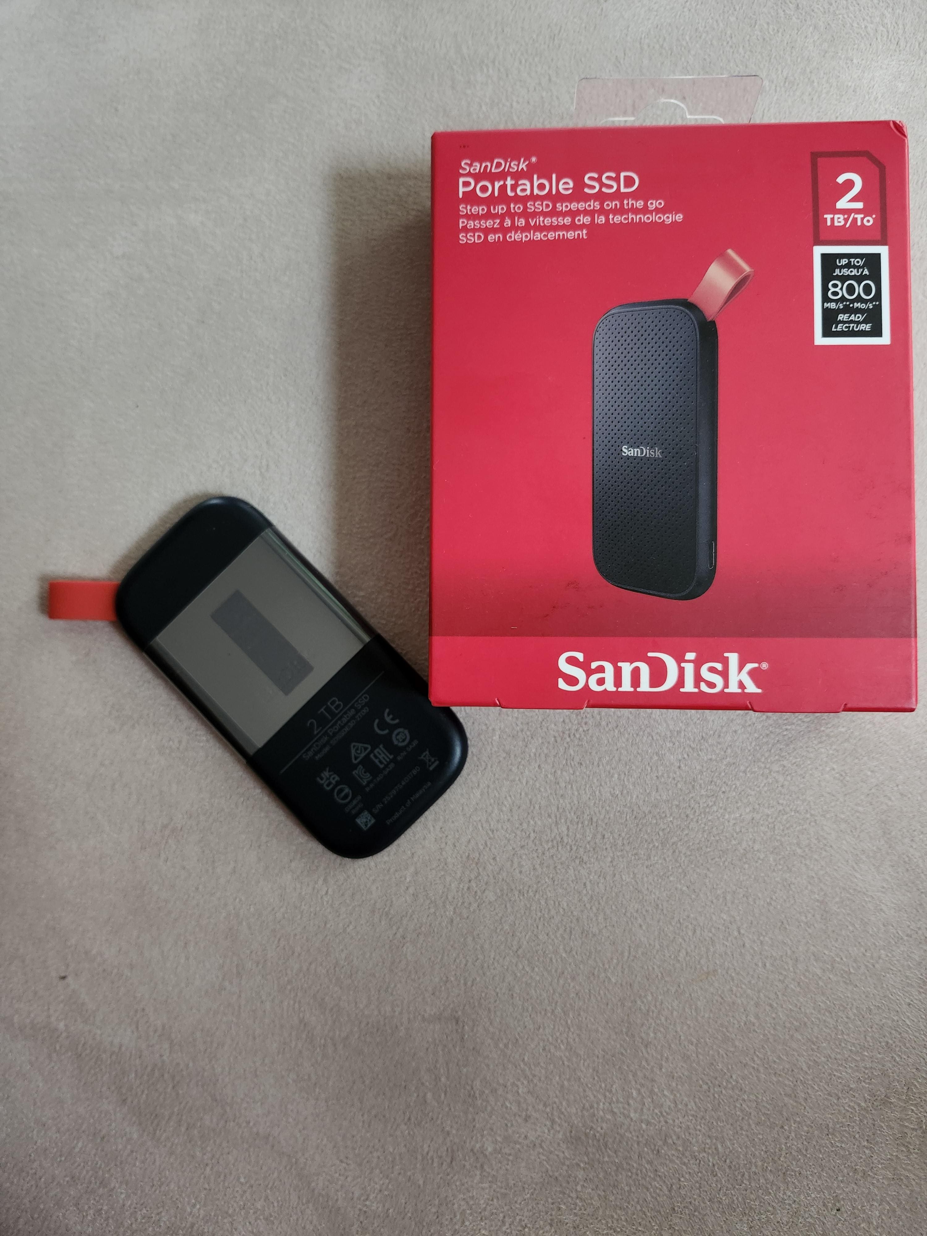 SANDISK 2TB External USB 3.2 Gen 2 Type C Portable SSD Gray