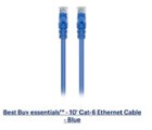 Best Buy essentials™ 10' Cat-6 Ethernet Cable Blue BE-PEC6ST10 - Best Buy