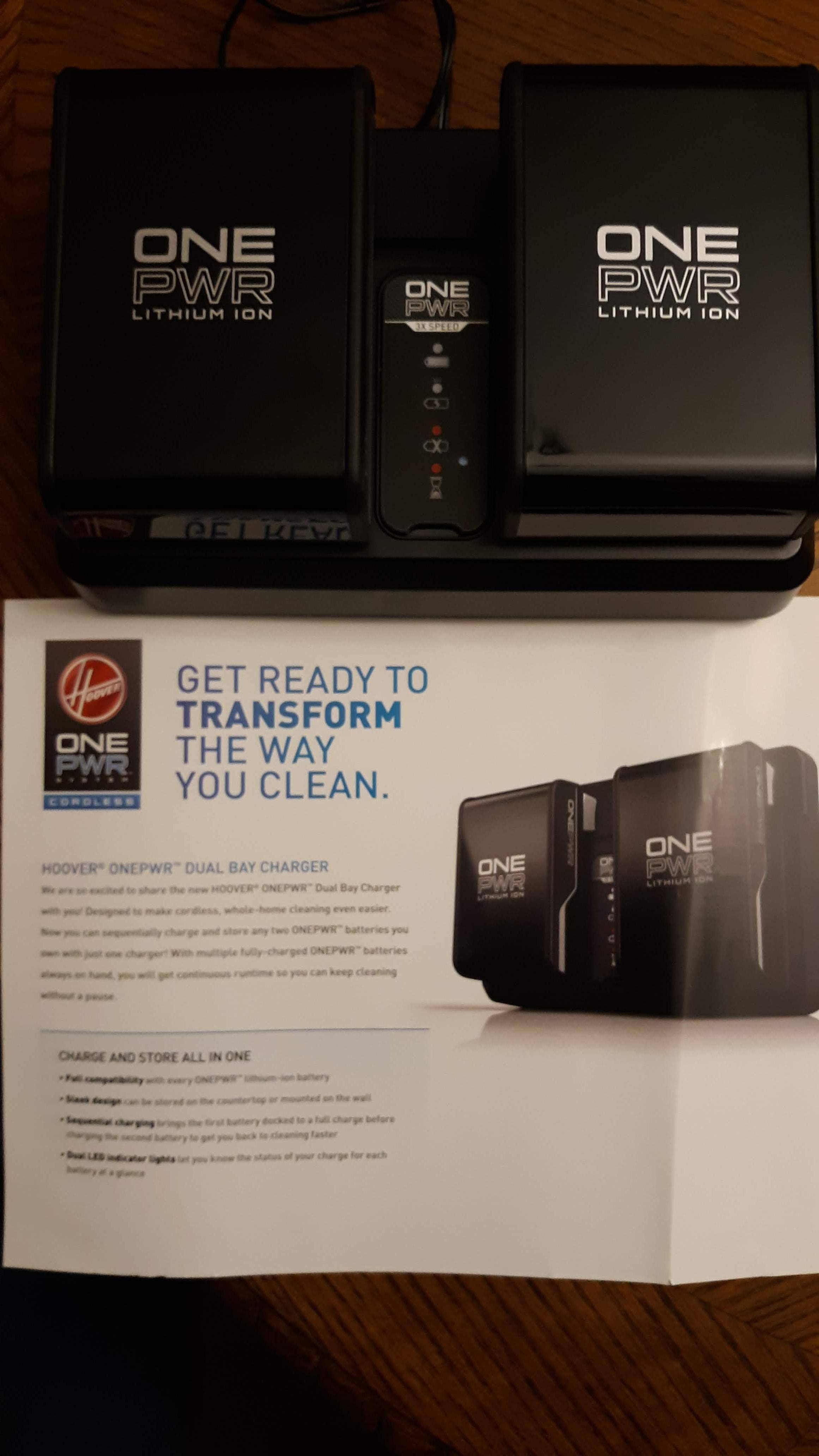 Hoover ONE PWR plus Dual Charger, click to load a larger version