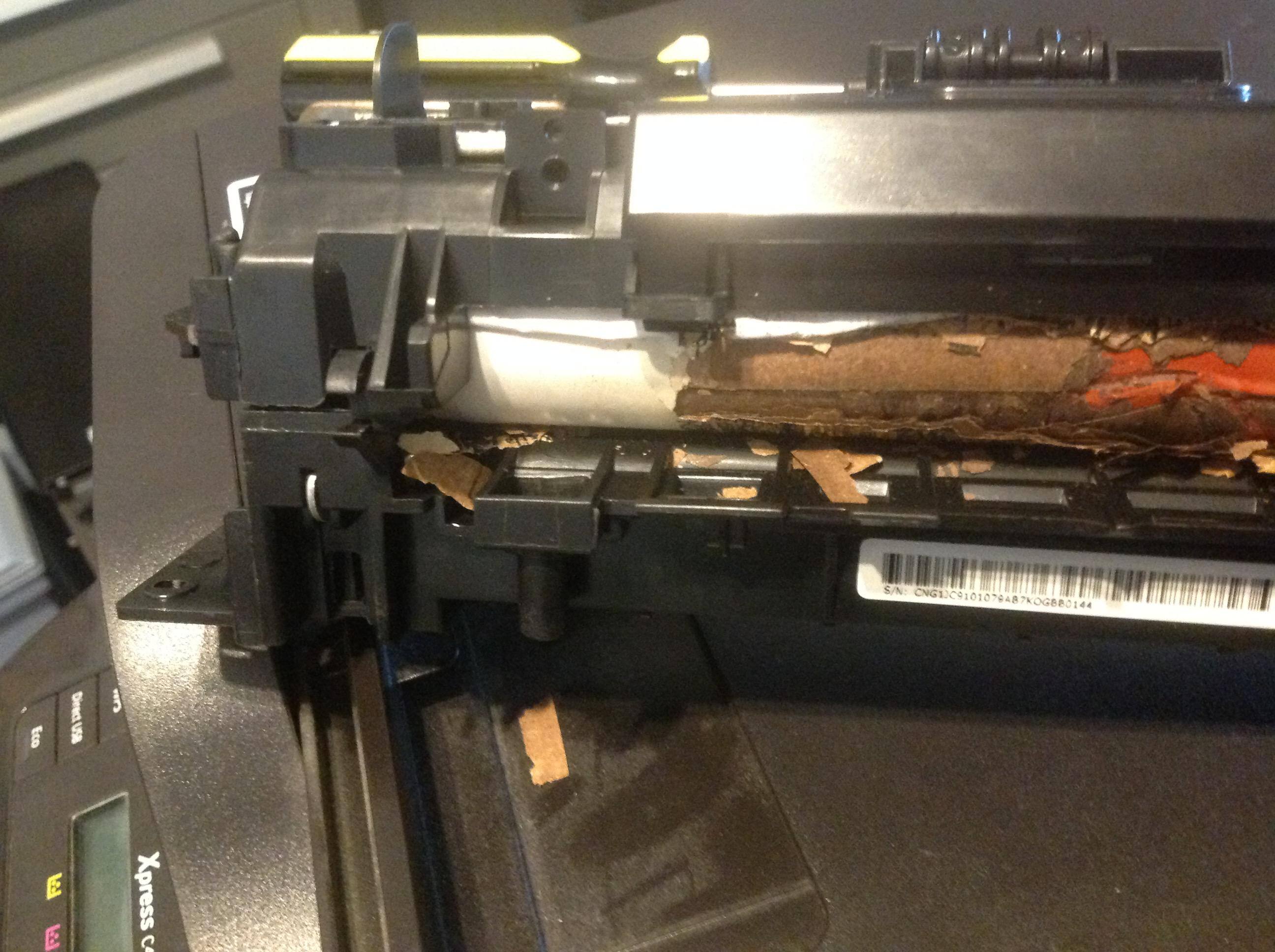 Paper caught fire internally, click to load a larger version