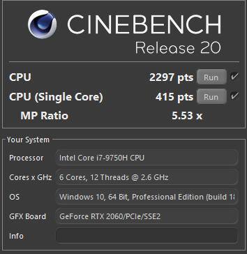 Cinebench - Competition, click to load a larger version