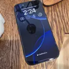 Protector installed, front view of phone, some reflections will appear when viewed at off angles but are not visible when viewed directly, click to load a larger version