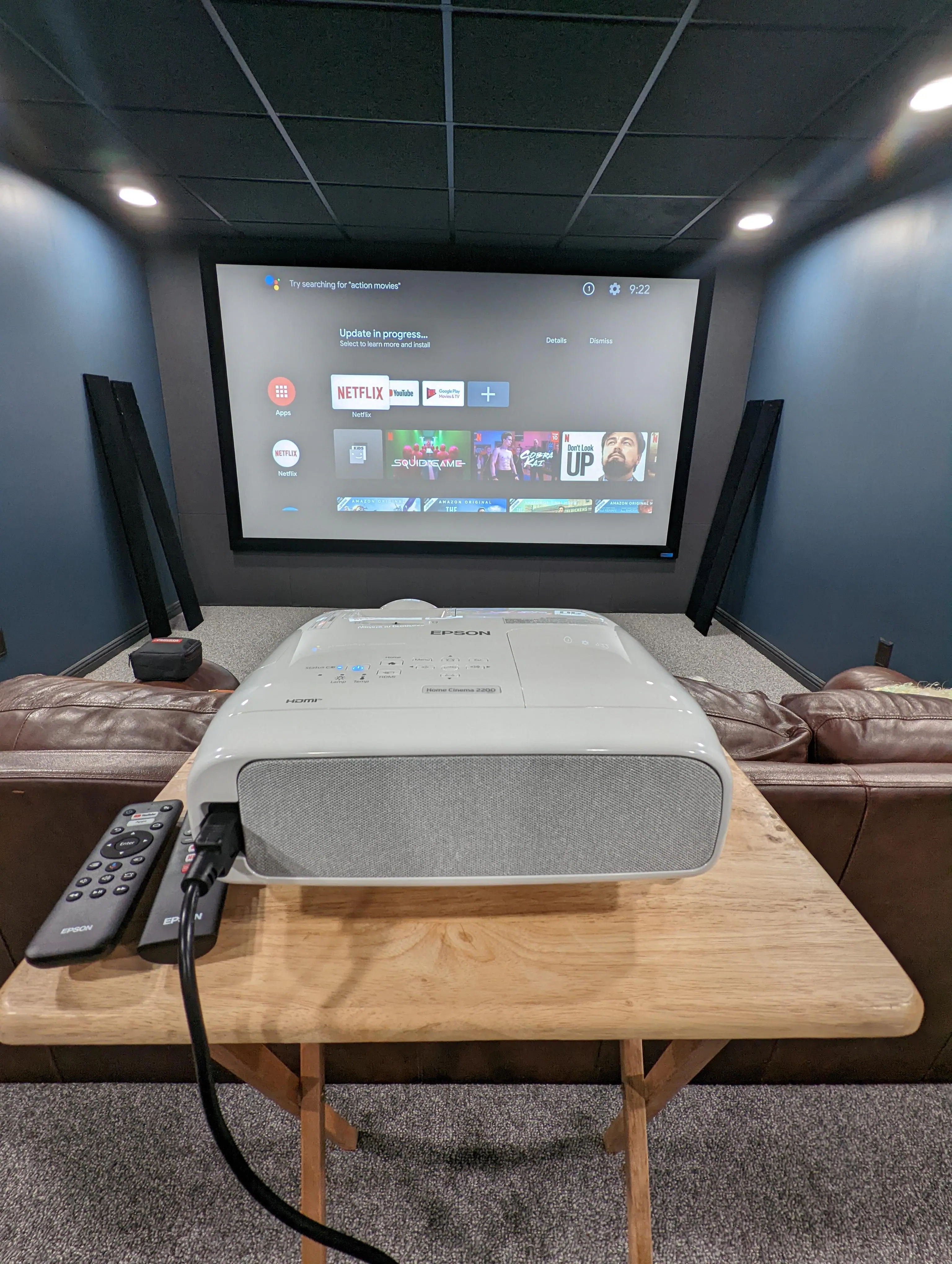 quick setup - simple set and point - about 120" at 14' back full zoom out, click to load a larger version