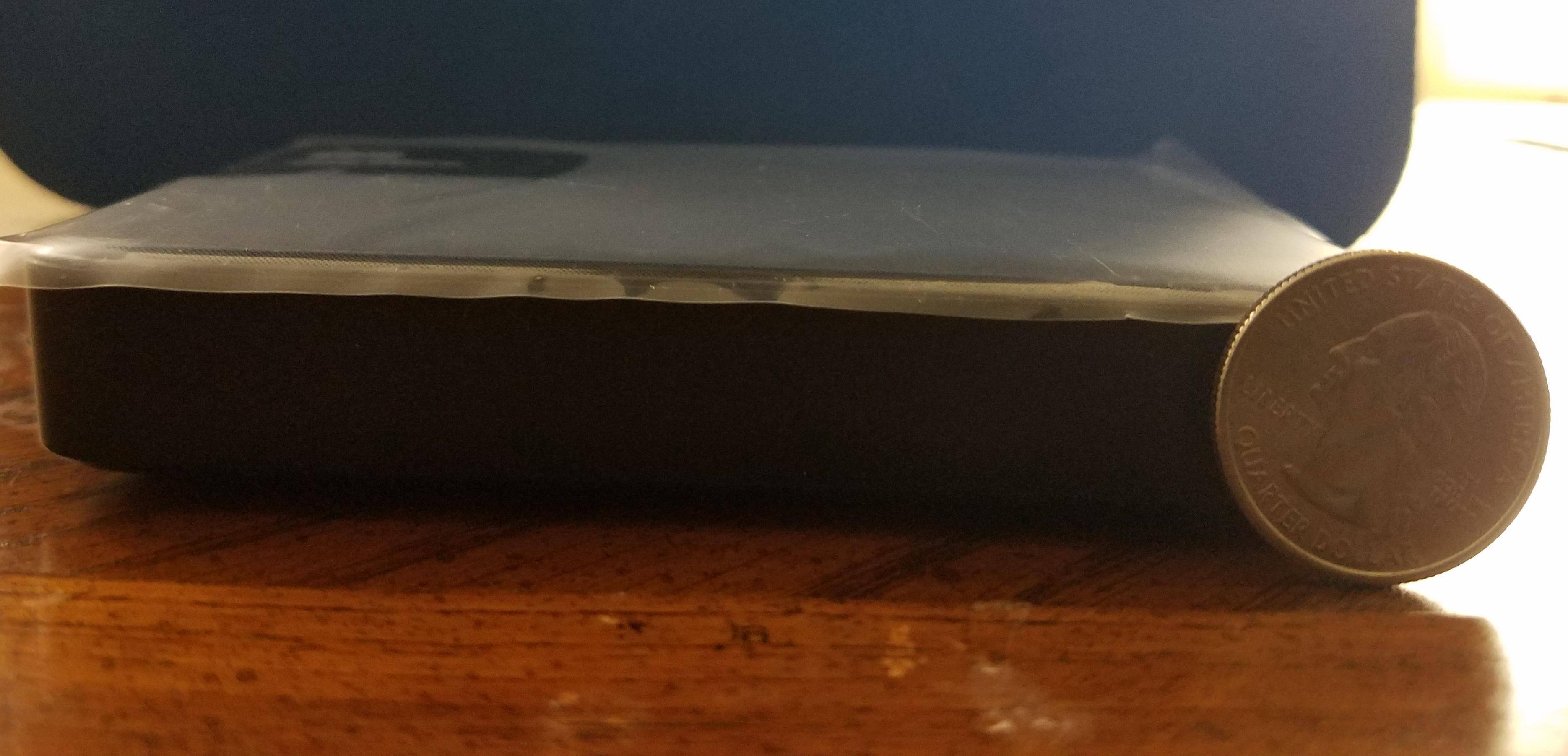 Size Compare to USD Quarter Coin, click to load a larger version