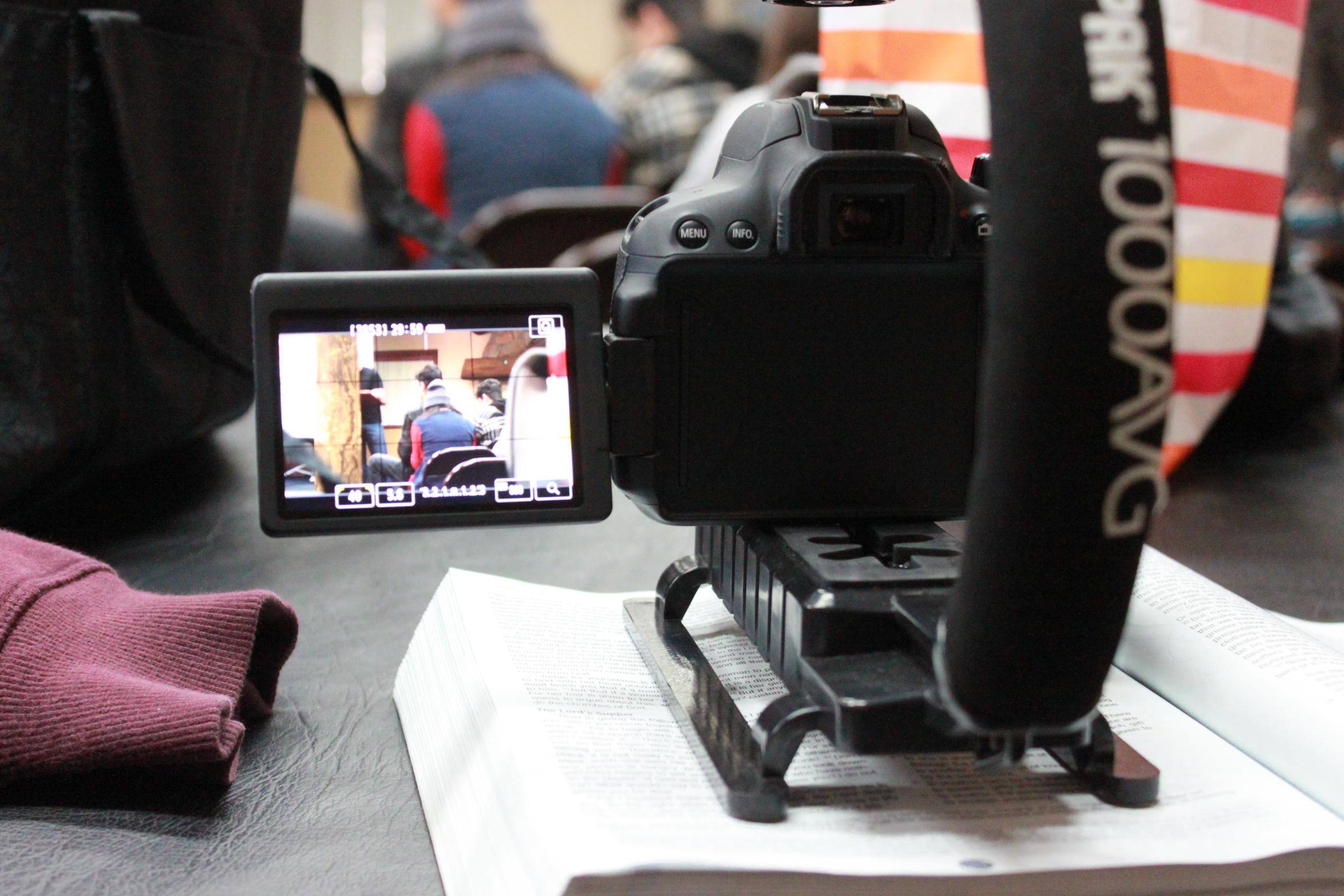 Filming at a Jr. High camp., click to load a larger version