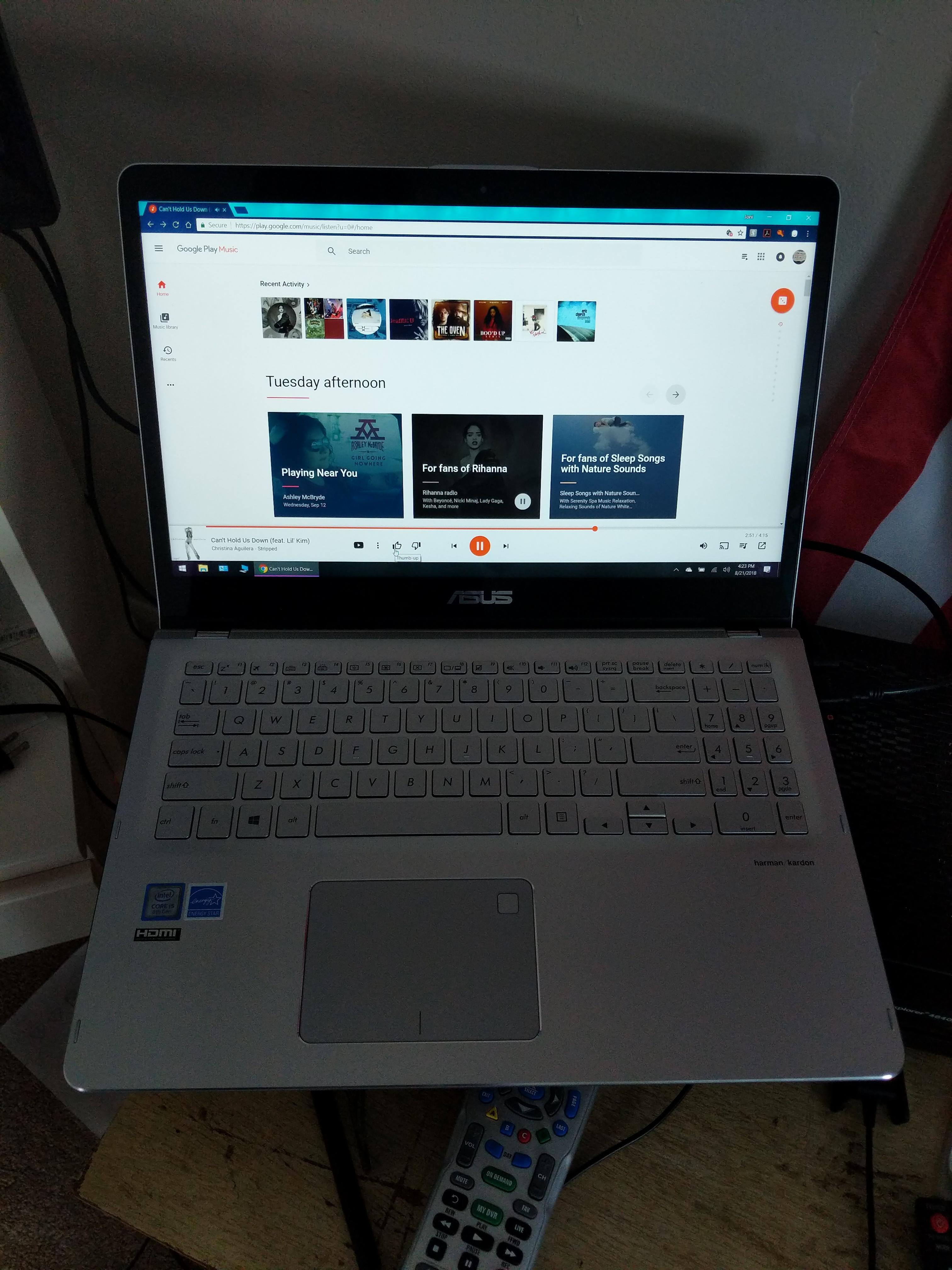 Playing some music, click to load a larger version