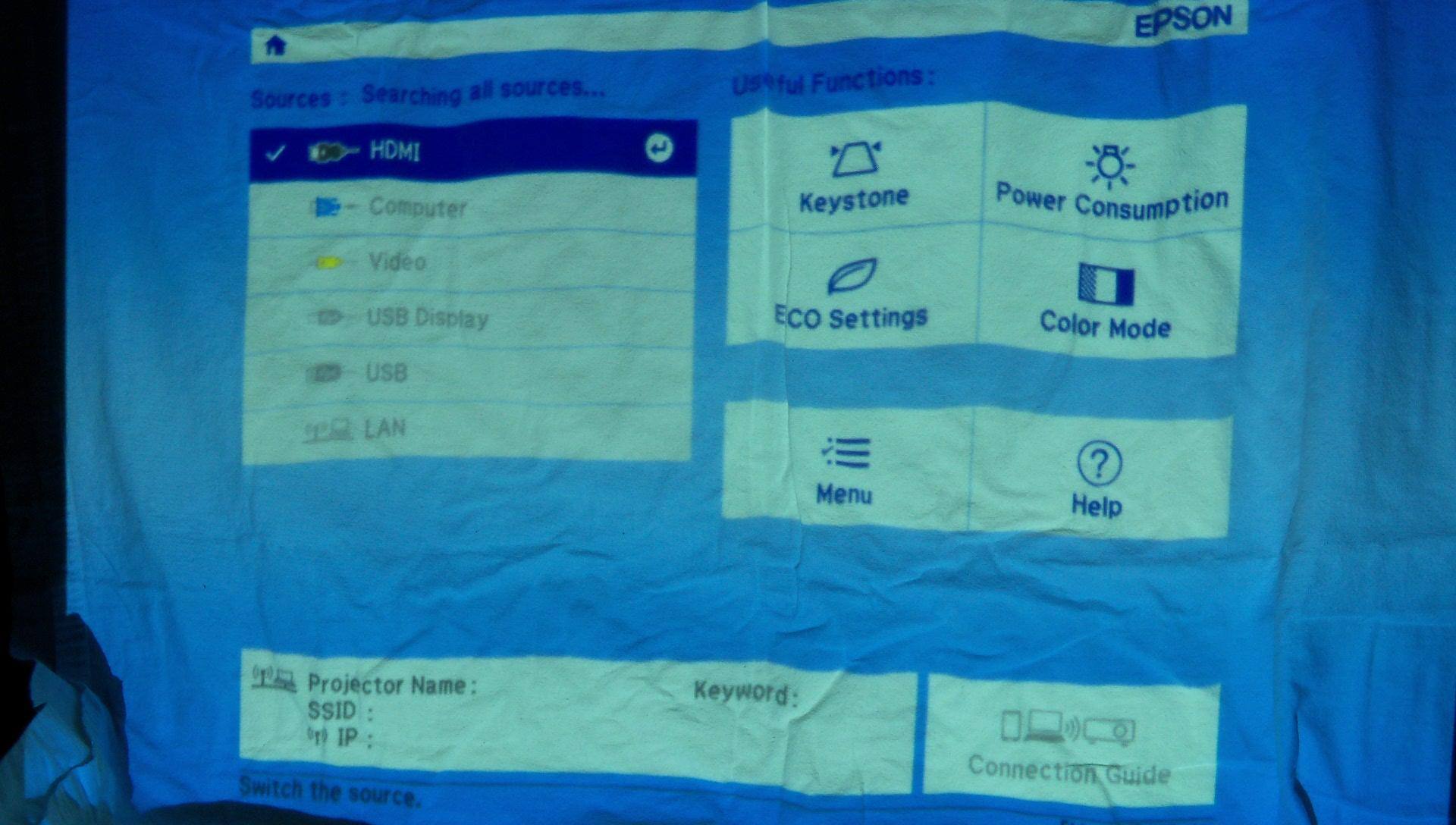 Connection screen, click to load a larger version