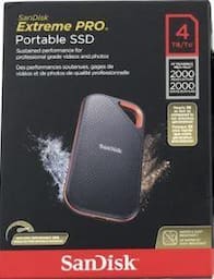 SanDisk Extreme Portable 4TB External USB C NVMe SSD Black SanDisk Extreme Portable 4TB External USB C NVMe SSD Black