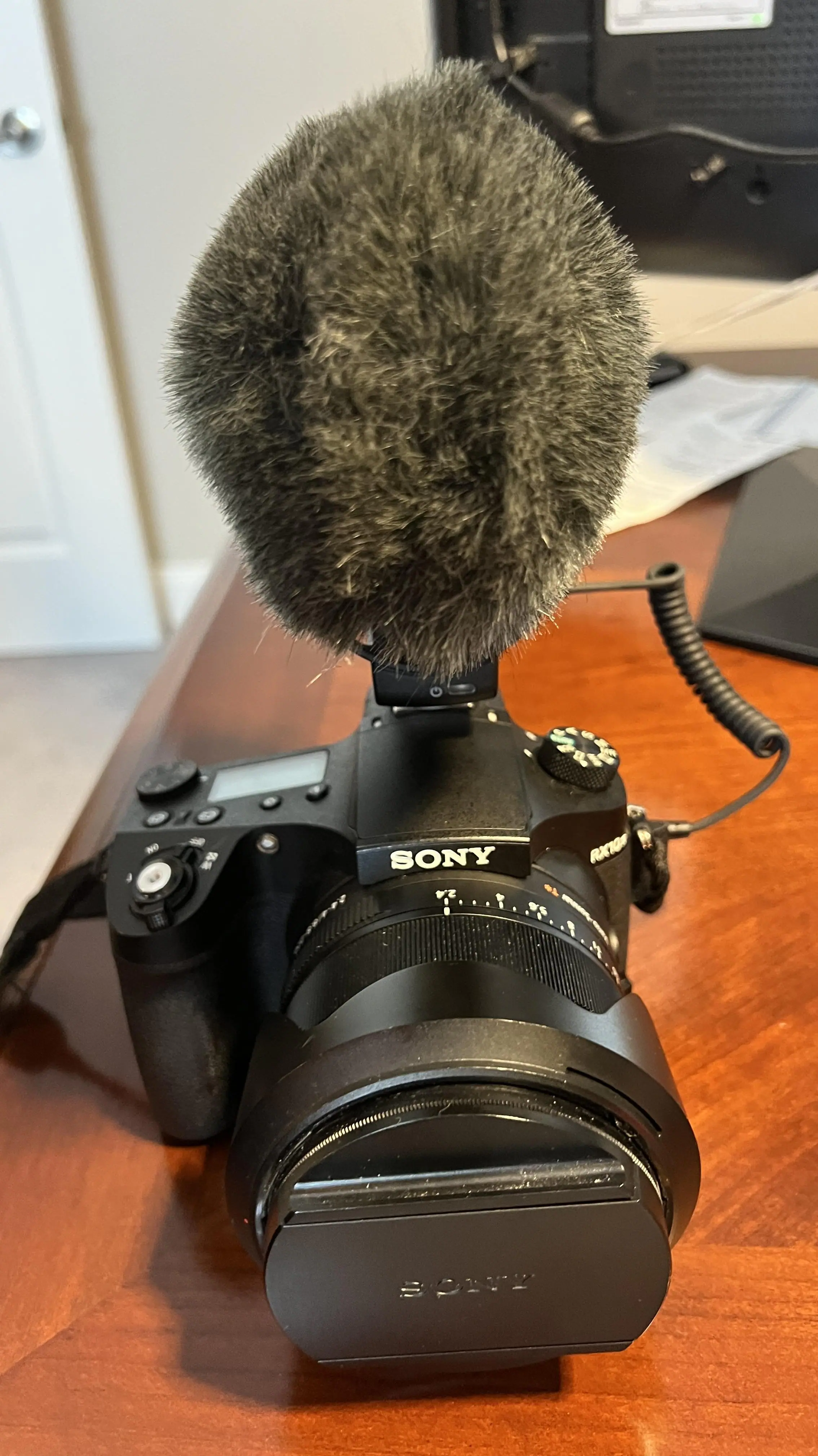 Professional appearance with the included wind filter., click to load a larger version