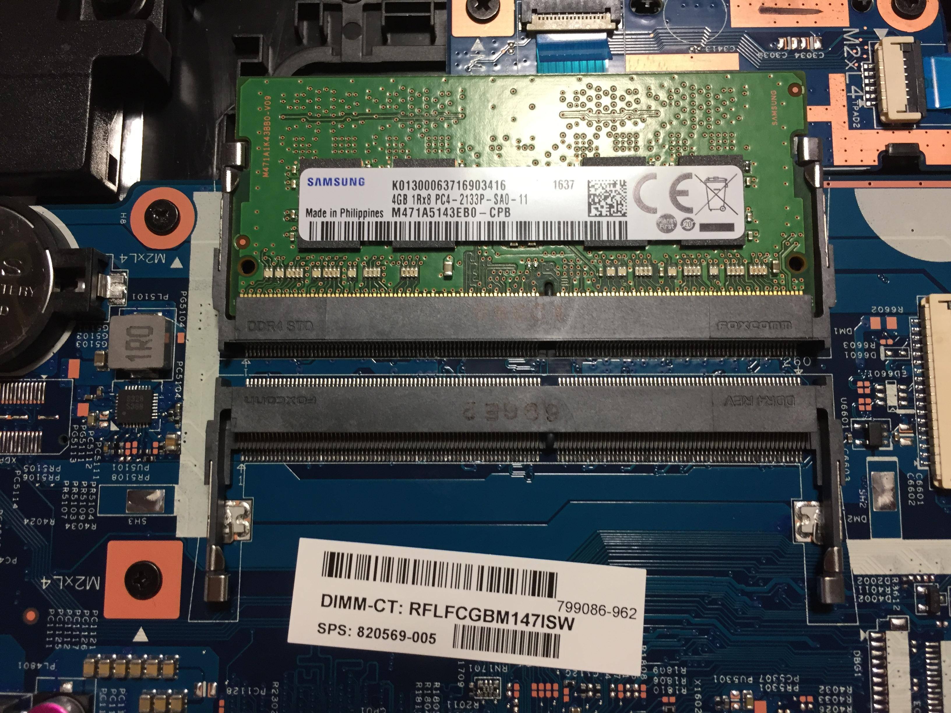 Two memory slots, click to load a larger version