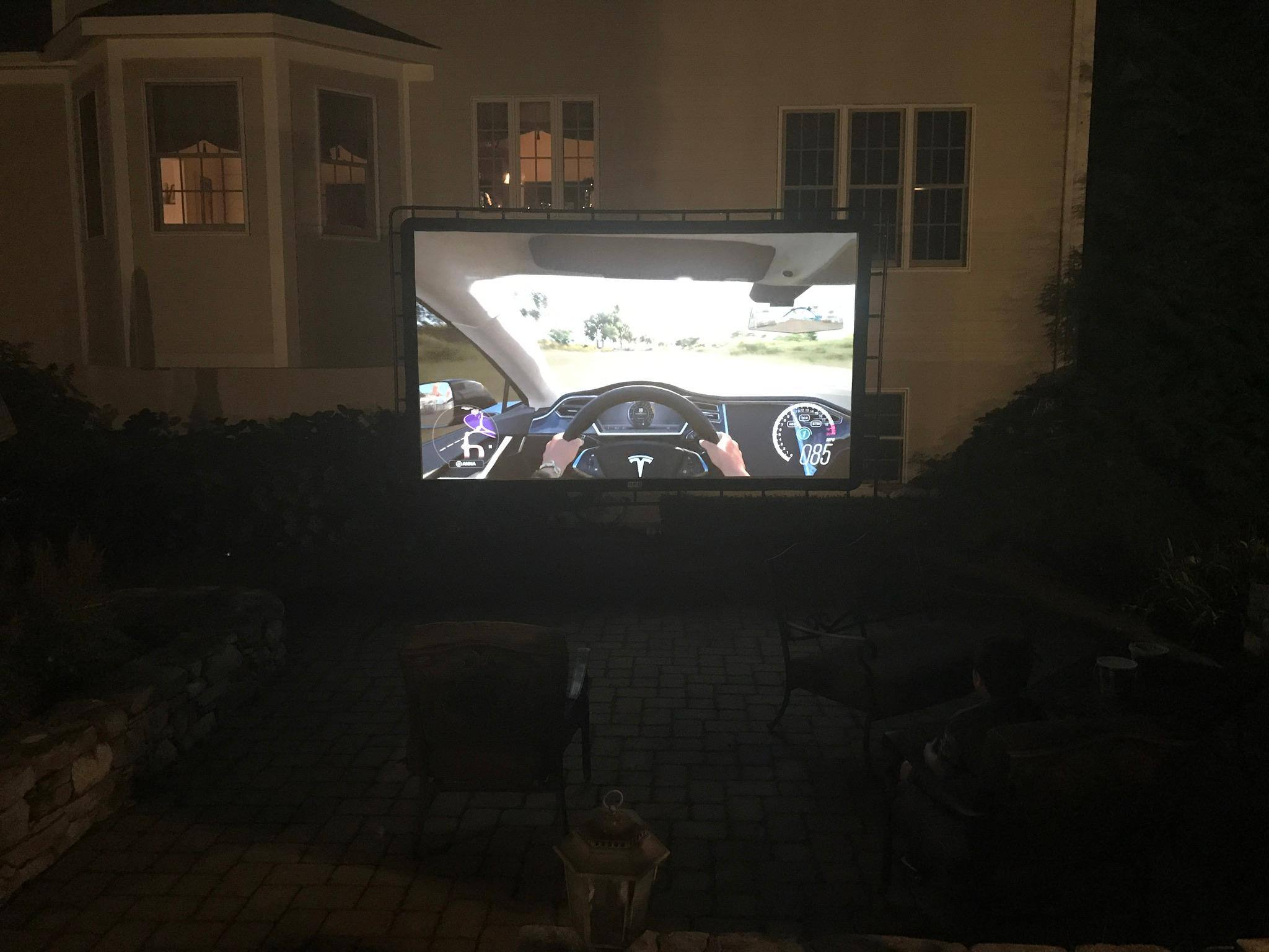 Outdoor 144” screen, click to load a larger version