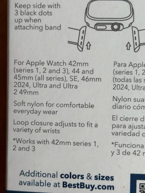 brief summary of the specs of the band, click to load a larger version