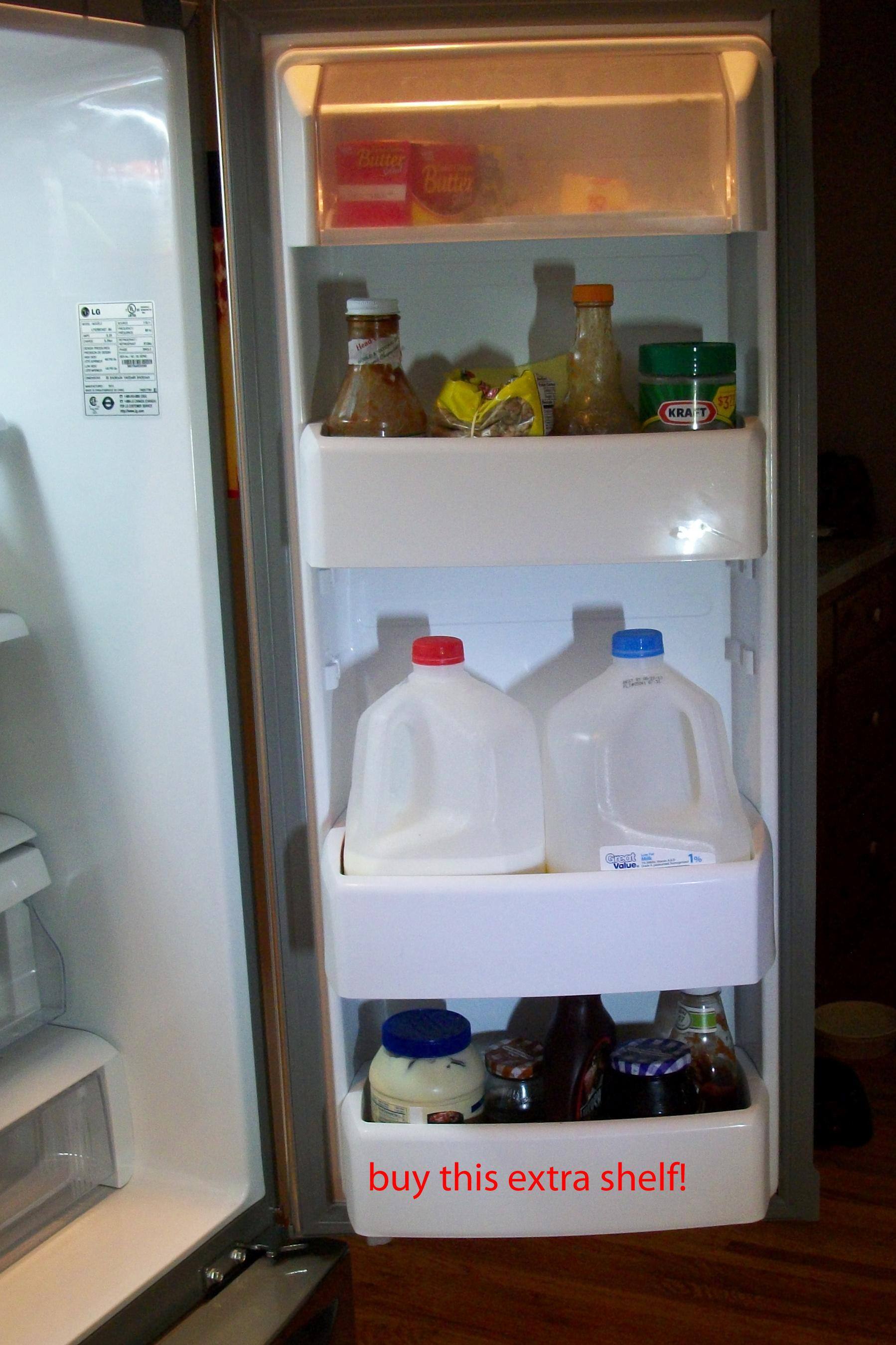 buy an extra shelf for the bottom., click to load a larger version