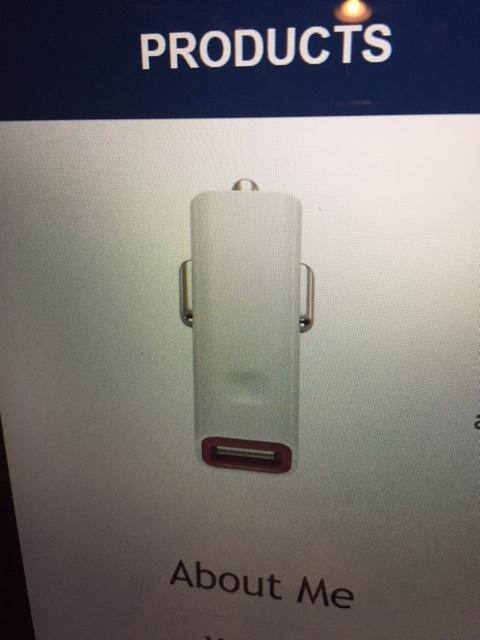 USB car charger, click to load a larger version