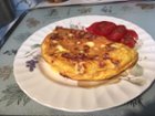 One and a half inch high fluffy, tasty, omelet, click to load a larger version