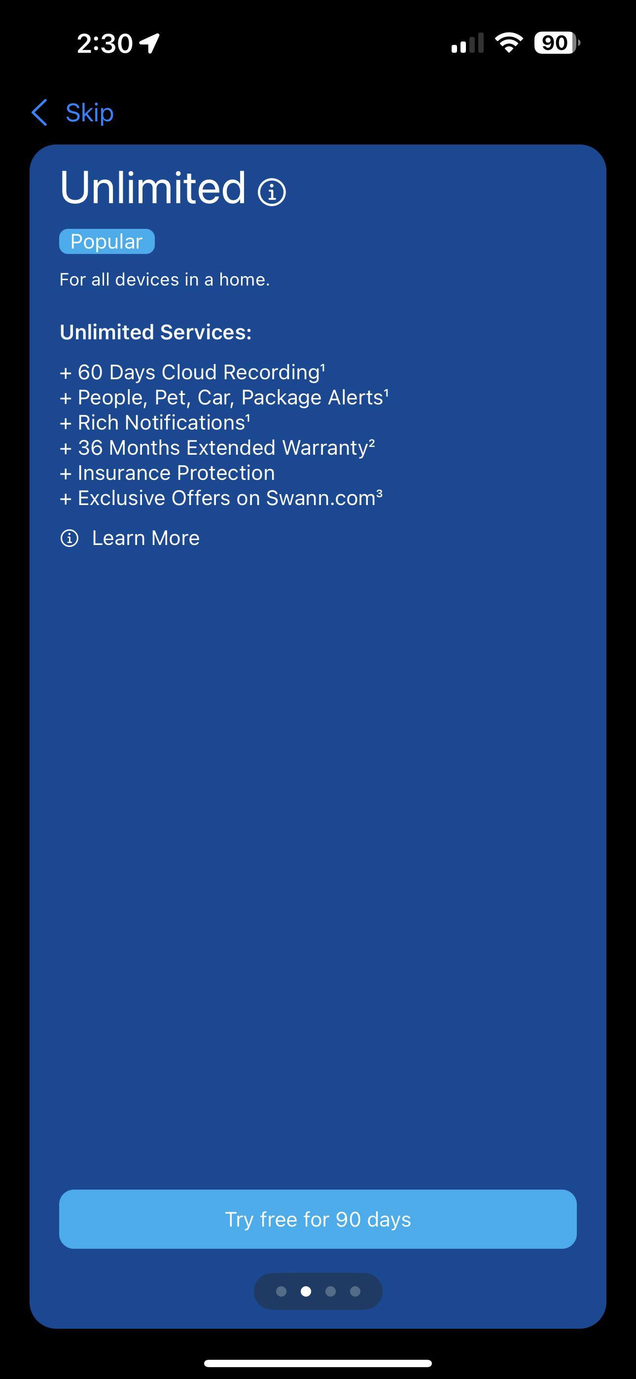 Advertising during setup of premium paid plan offering cloud storage + other features. I did not opt in., click to load a larger version