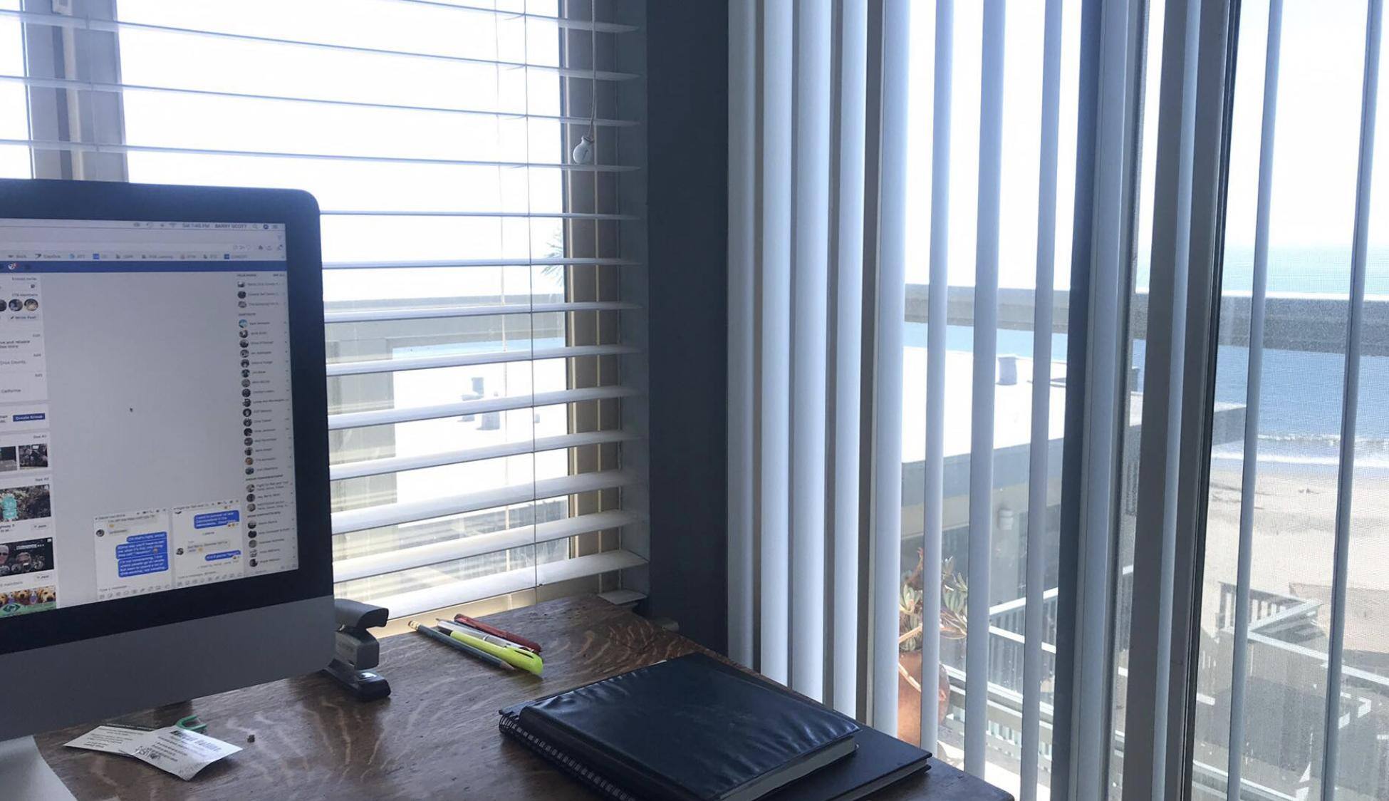 My corner home office with ocean view!, click to load a larger version