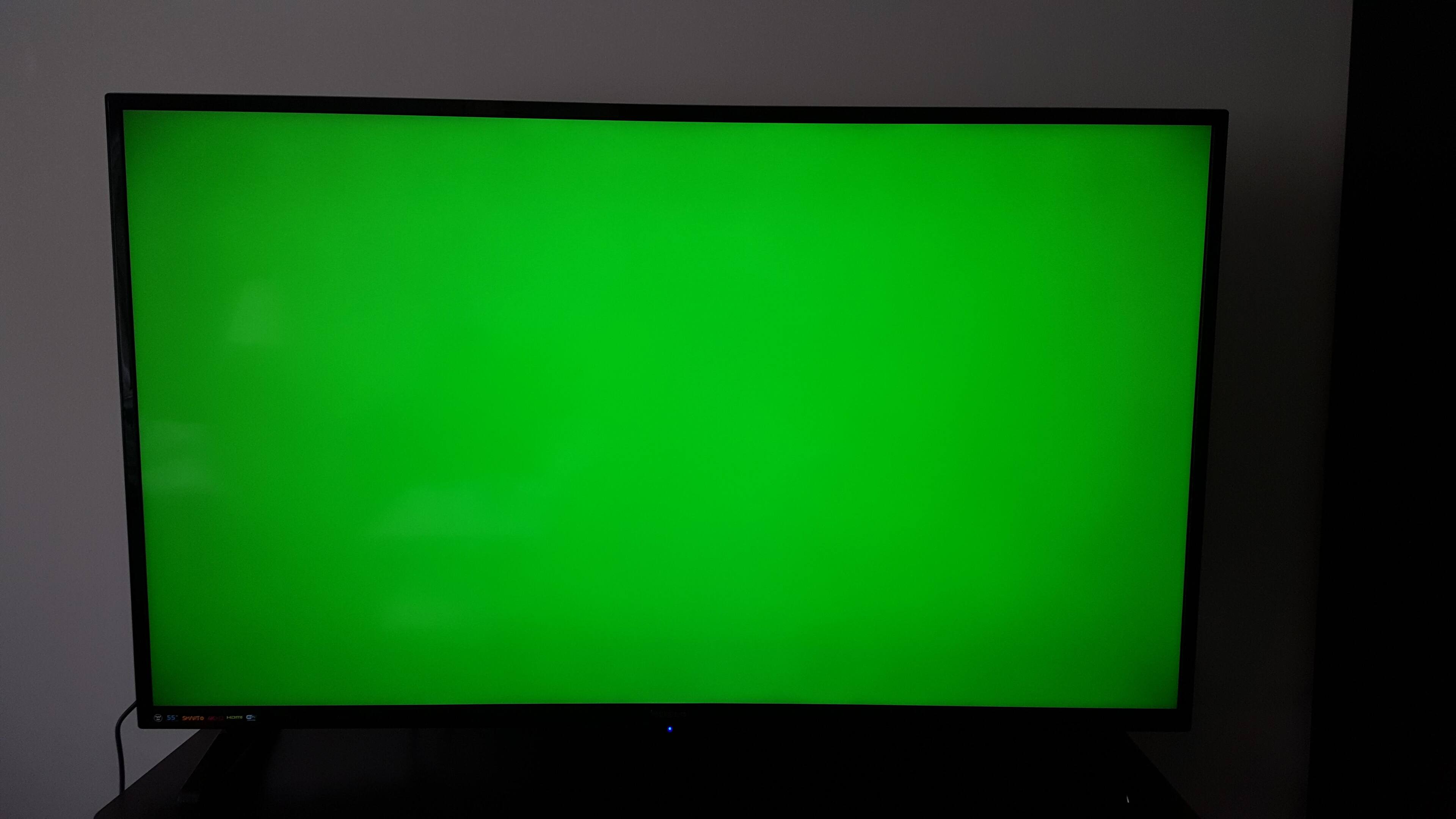 TV screen goes green, click to load a larger version