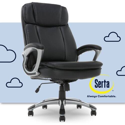 Serta – Fairbanks Bonded Leather Big and Tall Executive Office Chair – Black Simolary simolary.com 5