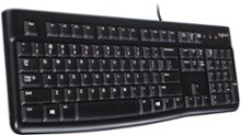 Logitech - K120  Full-size Wired Membrane Keyboard for PC with Spill-Resistant Design - Black