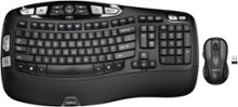 Logitech - MK550 Ergonomic Full-size Wireless Alkaline Wave Keyboard and Mouse Bundle - Black