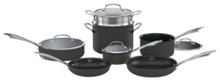 Cuisinart - Dishwasher Safe Anodized 11 Piece Cookware Set - Black
