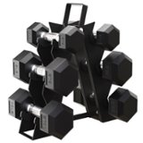 BalanceFrom Fitness BalanceFrom Rubber Encased Hex Dumbbell Set, 5