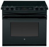 GE - 4.4 Cu. Ft. Self-Cleaning Drop-In Electric Range - Black