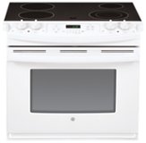 GE - 4.4 Cu. Ft. Self-Cleaning Drop-In Electric Range - White