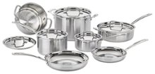 Cuisinart - MultiClad Pro 12-Piece Cookware Set - Steel