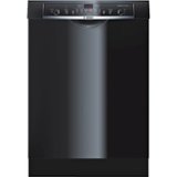 Bosch - 100 Series 24" Front Control Tall Tub Built-In Dishwasher with Stainless-Steel Tub - Black