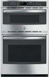 GE - 27" Single Electric Wall Oven with Built-In Microwave - Stainless steel