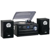 Jensen - 4W CD Stereo System with Cassette, Turntable and AM/FM Radio - Black