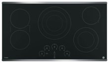 GE Profile - 36" Built-In Electric Cooktop - Stainless Steel on Black
