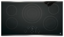 GE - 36" Built-In Electric Cooktop - Stainless Steel on Black