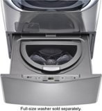 LG - SideKick 1.0 Cu. Ft. High-Efficiency Smart Top Load Pedestal Washer with 3-Motion Technology - Graphite Steel