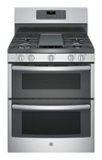 GE - 6.8 Cu. Ft. Self-Cleaning Freestanding Double Oven Gas Convection Range